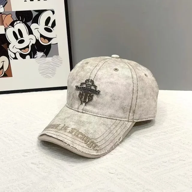 Unbranded Hats Distressed embroidered crest baseball cap product detail image 4