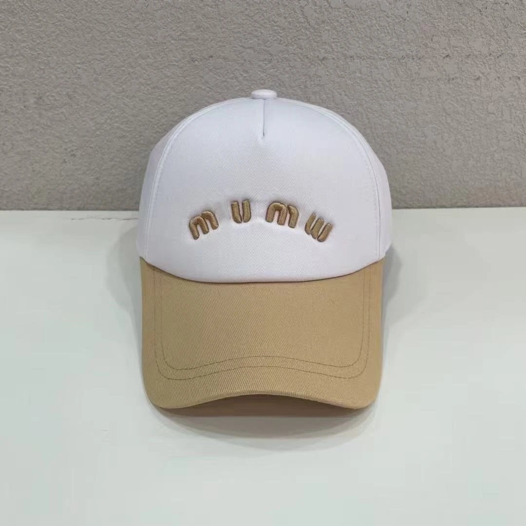 Miu Hats Embroidered Logo Two-Tone Baseball Cap image 4