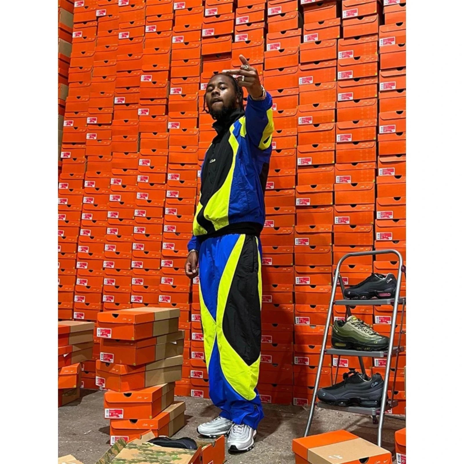 Nike Track Suit Blue Neon Yellow Black Sportswear