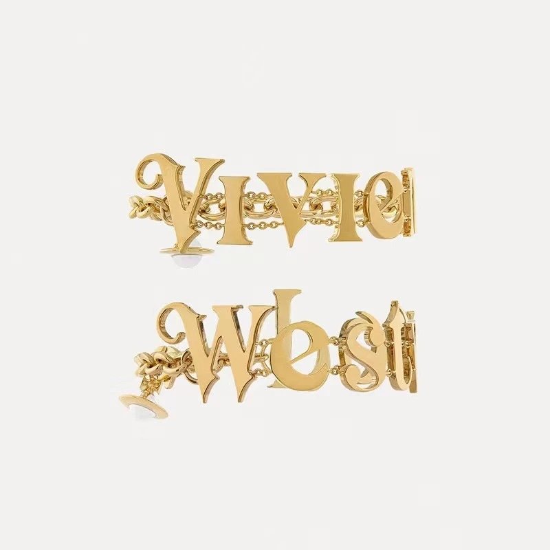 Vivienne Westwood Gold Tone Logo Chain Bracelet