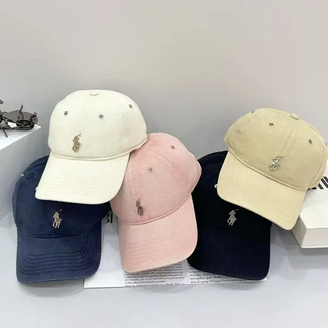 Polo Ralph Lauren Hats Rhinestone-studded baseball cap with metal Player logo product detail image 1