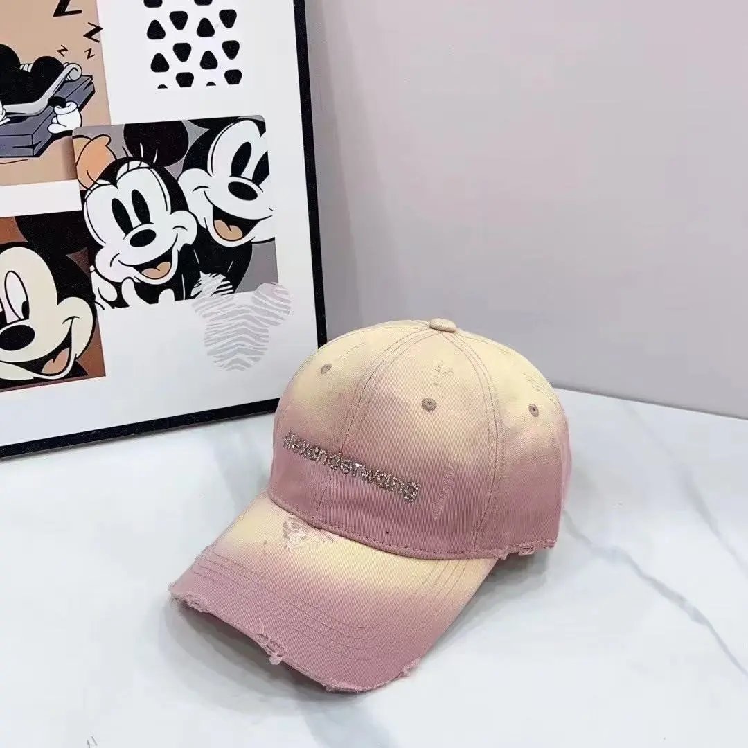 Alexander Wang Hats Distressed Rhinestone Logo Baseball Cap image 2