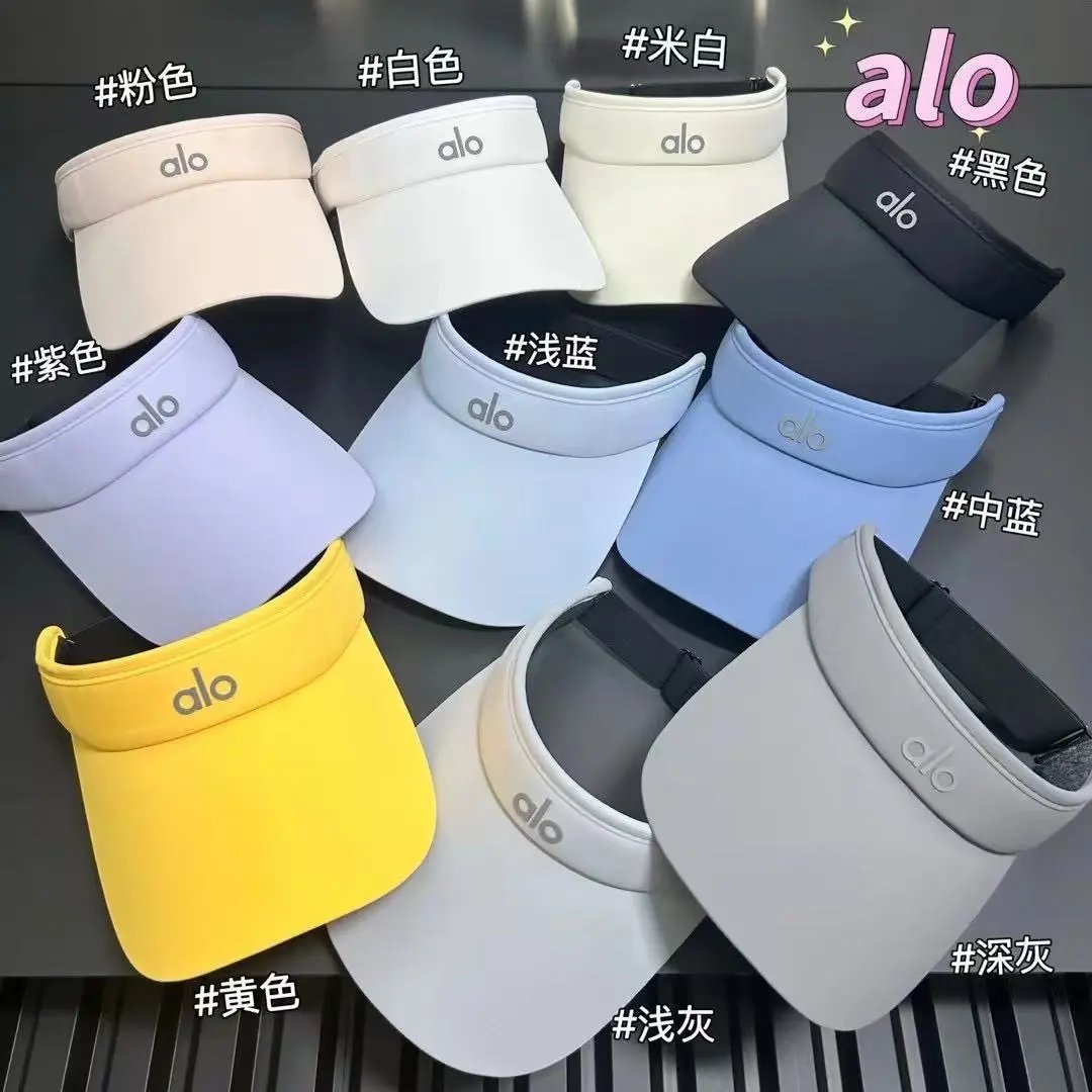 Alo Ice Silk Visor Cap Purple White Beige Black Yellow Sky Blue Medium Blue Pink Light Gray Dark Gray