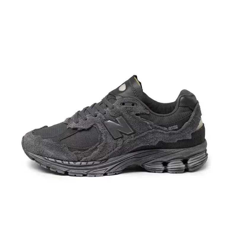 New Balance 2002R Black Distressed Running Sneakers