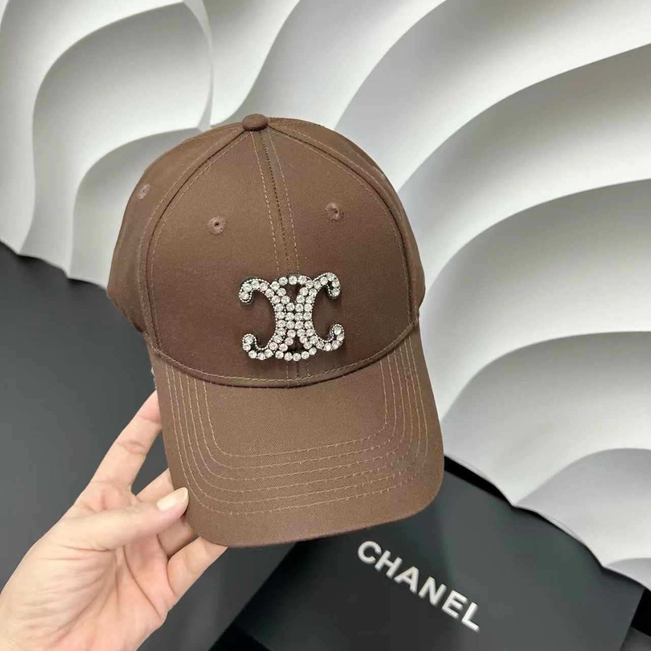 Crystal Embellished XC Logo Baseball Cap Multicolor Fashion Dad Hat