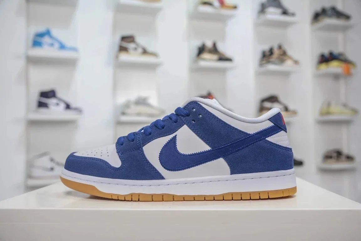 Nike Dunk Low Blue White Suede Casual Sneakers
