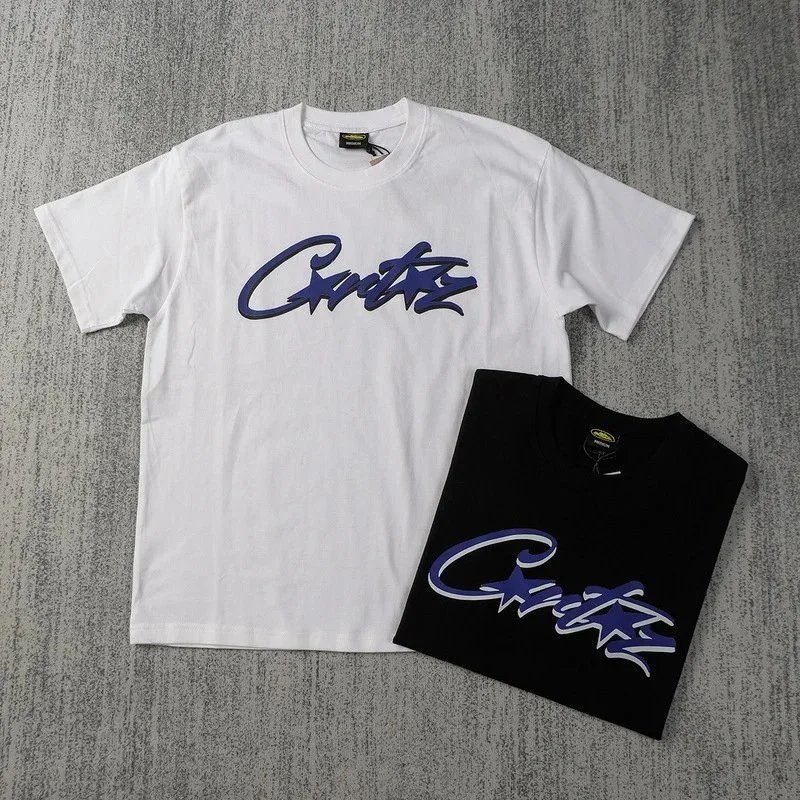 Corteiz White Black Script Logo Graphic T-Shirt