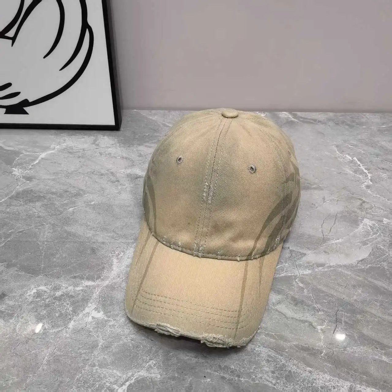 Distressed Cotton Baseball Cap Red Beige Brown Gray Black Pink Vintage