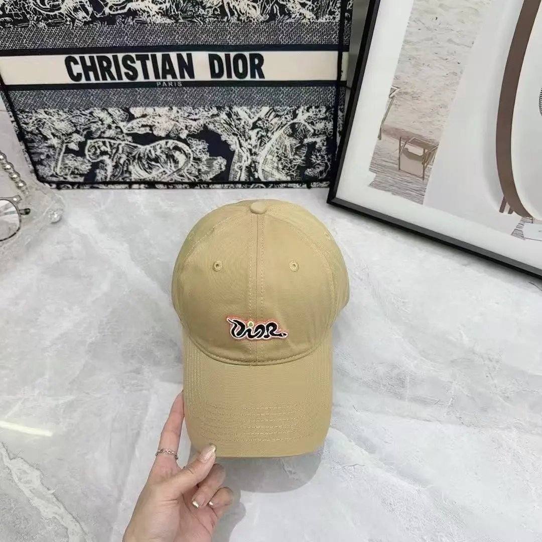 Unbranded Hats Embroidered Script Logo Baseball Cap — Dark khaki color