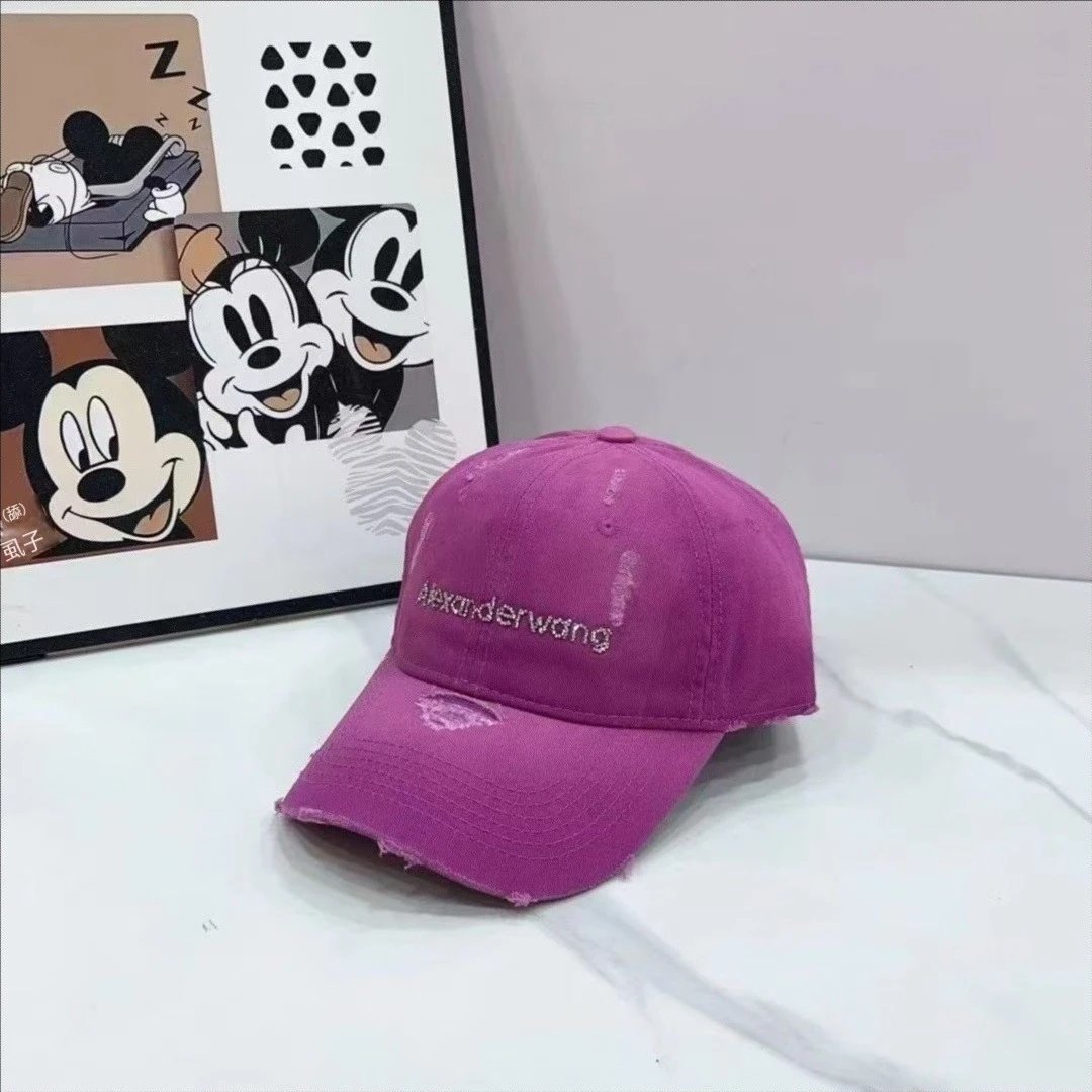 Alexander Wang Hats Distressed Rhinestone Logo Baseball Cap image 5