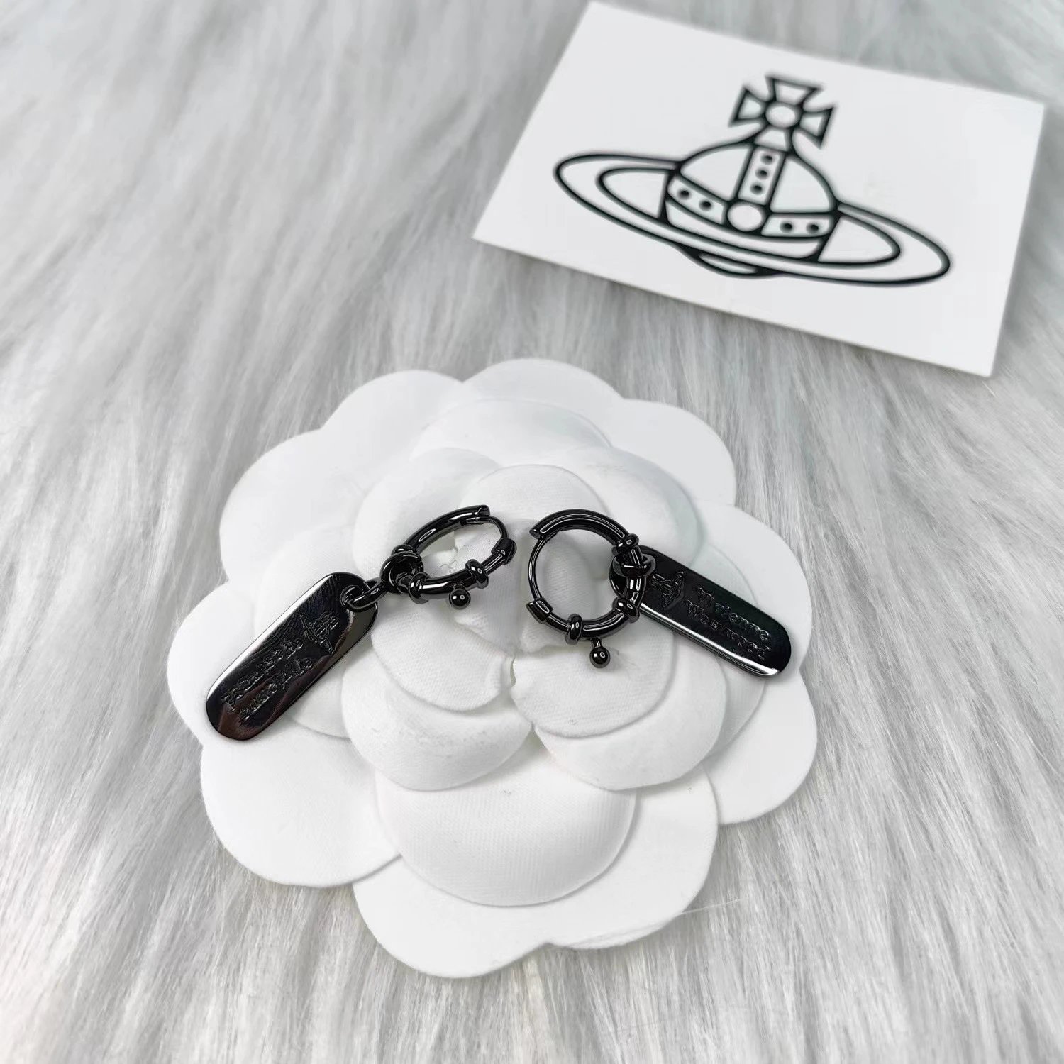 Vivienne Westwood Orb Silver Hoop Earrings