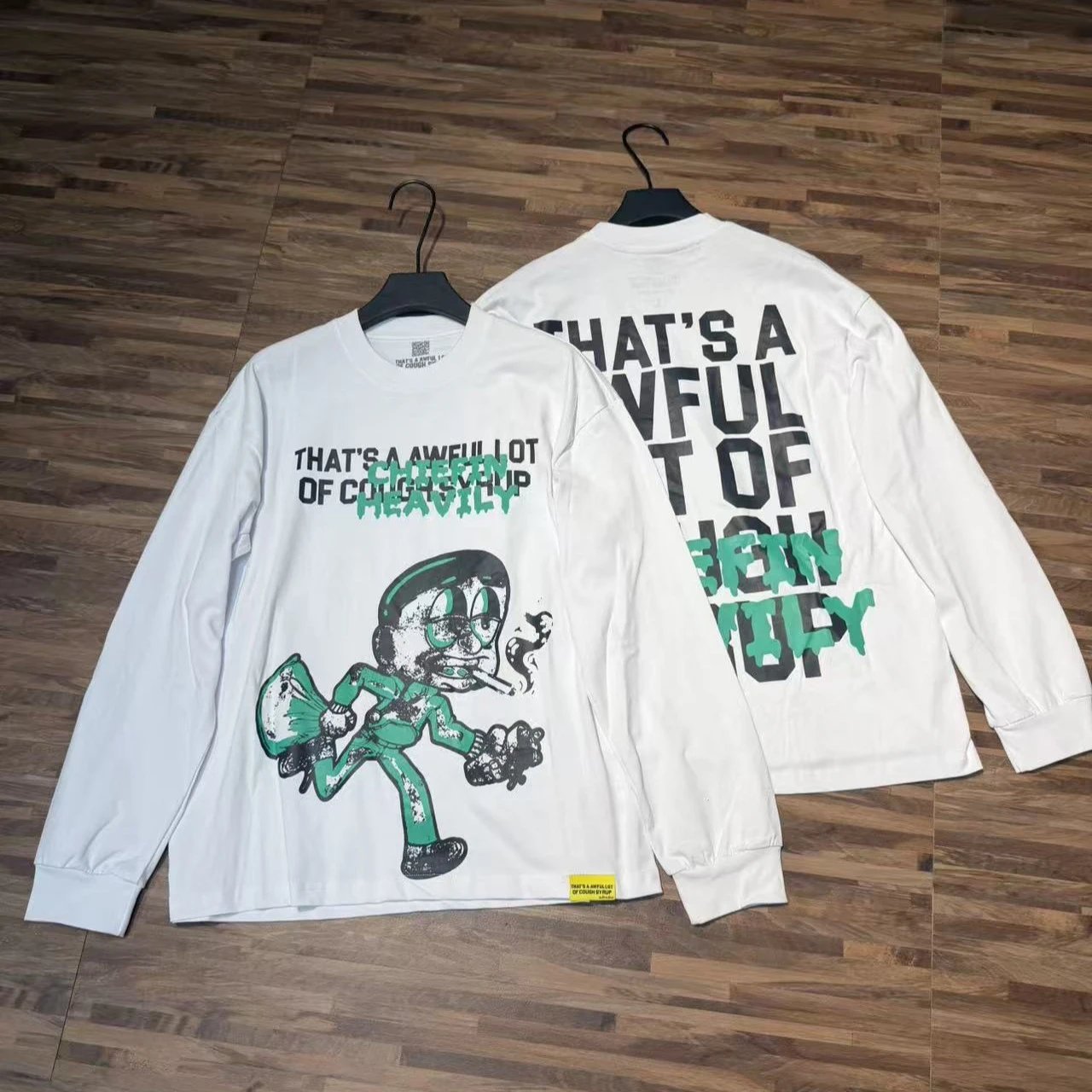 That's A Awful Lot Of Cough Syrup White Graphic Long Sleeve T-Shirt