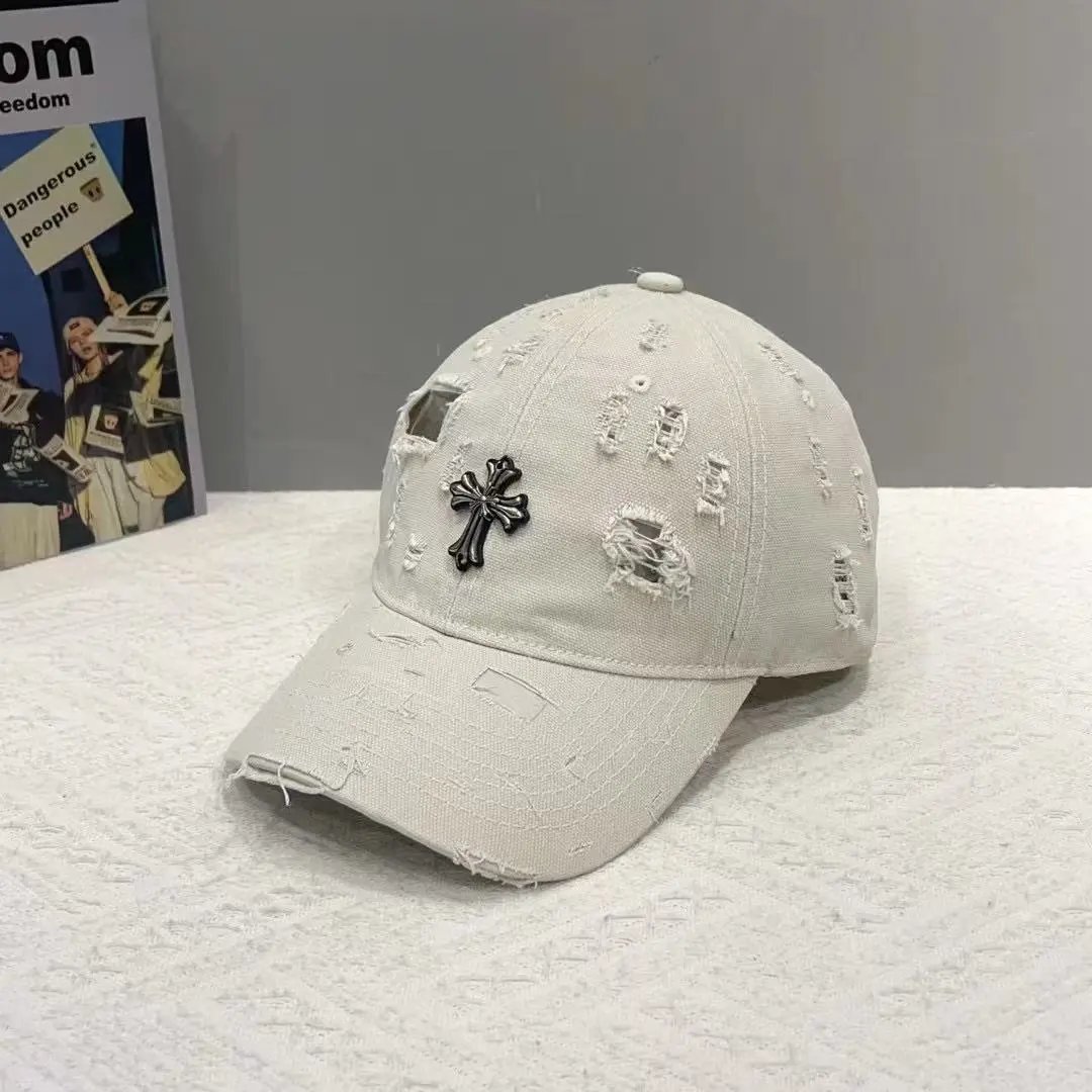 Unbranded Hats Distressed Cross Embellished Baseball Cap image 2