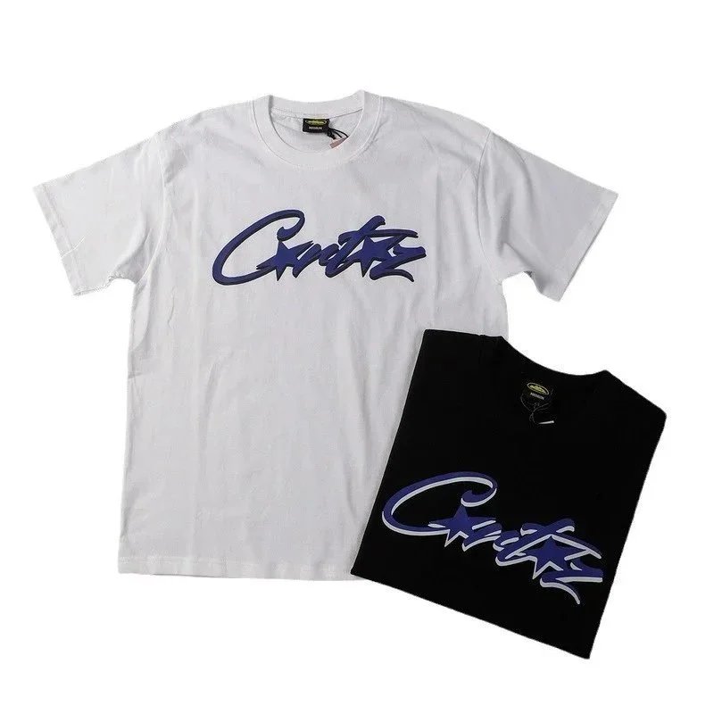 Corteiz White Black Script Logo Graphic T-Shirt