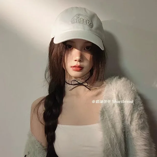 Sinie Hats Washed denim embroidered-logo baseball cap product detail image 2