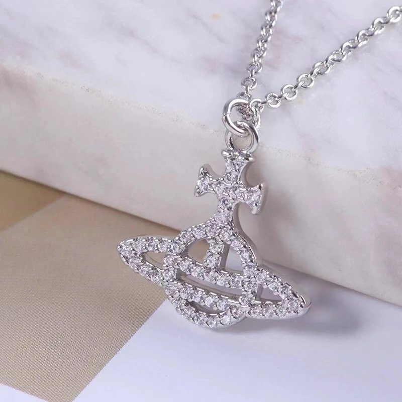 Vivienne Westwood Orb Silver Crystal Pendant Necklace