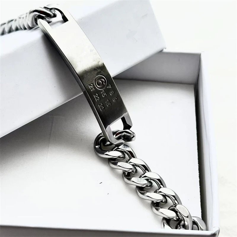 Maison Margiela Replica Numbered Silver Chain Link Bracelet