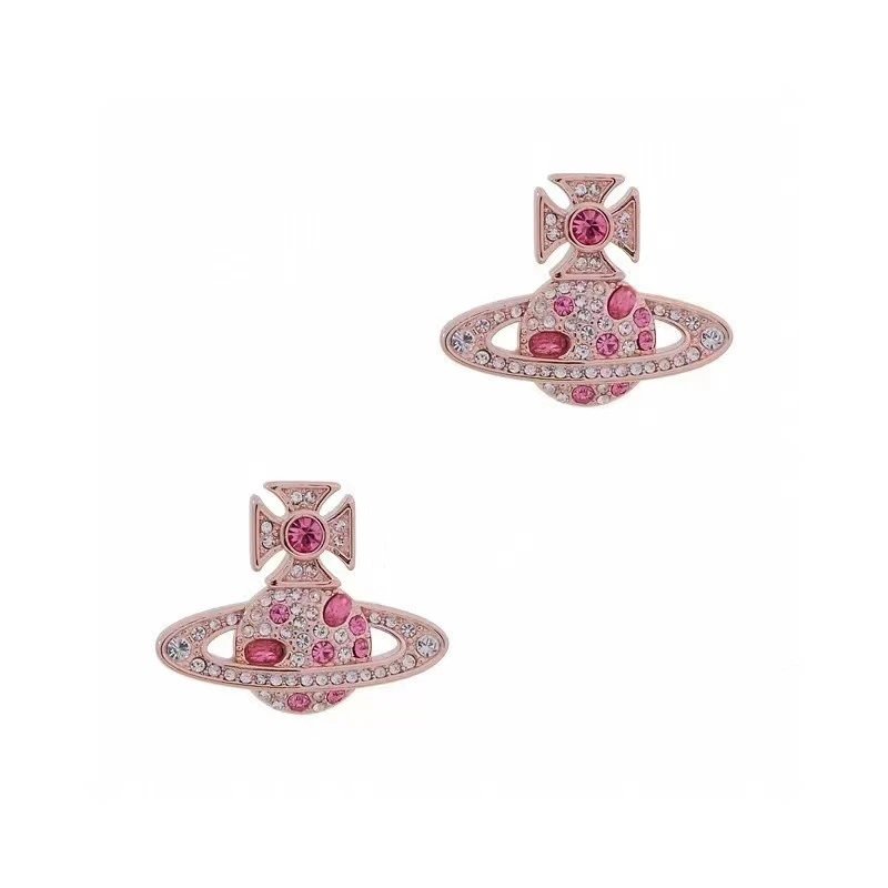 Vivienne Westwood Orb Black Crystal Punk Earrings