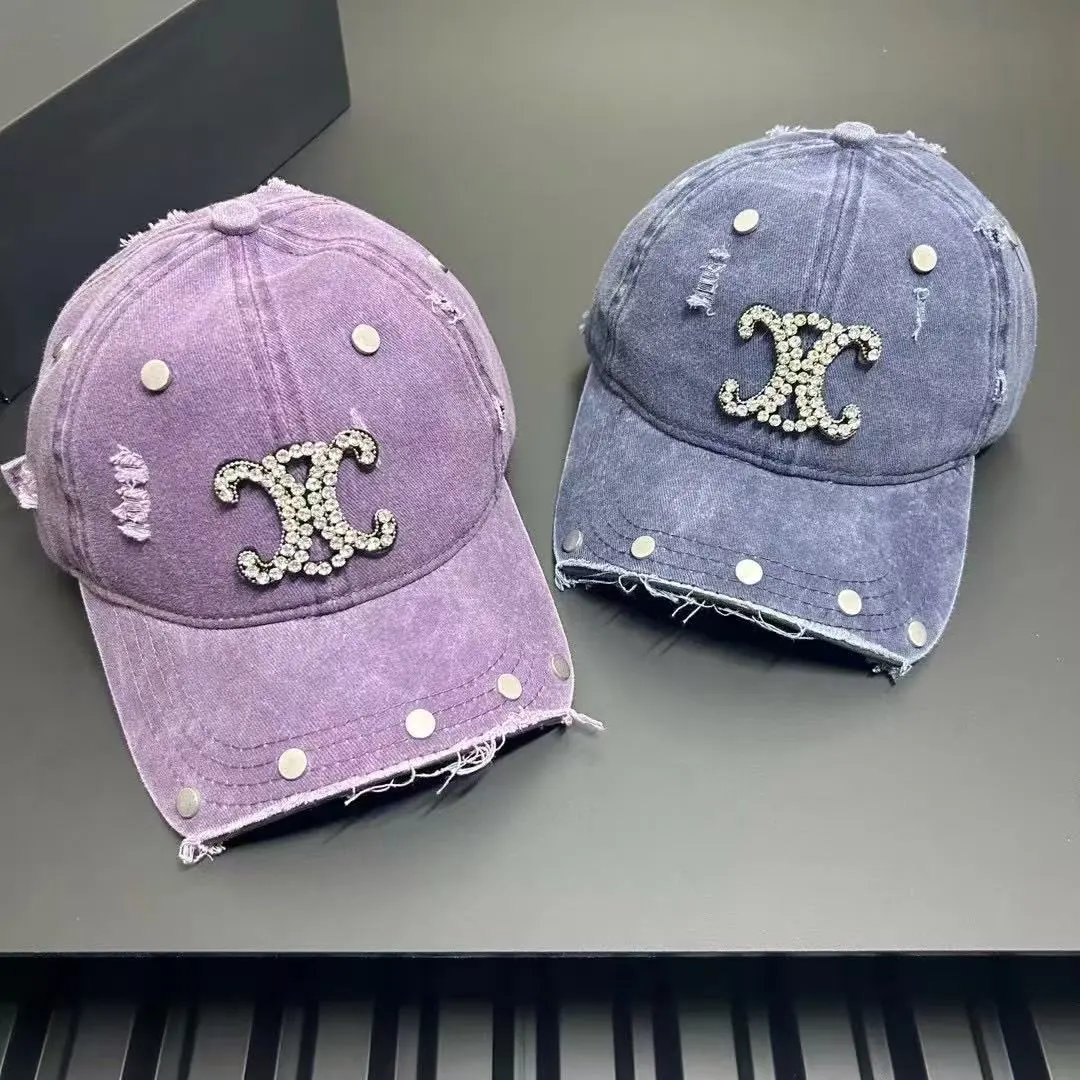 Chanel Hats Distressed Rhinestone Double-C Baseball Cap image 4