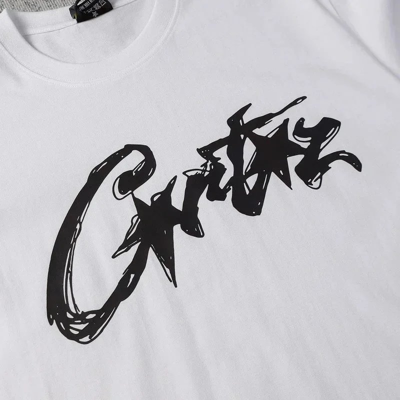 Cavitz White Graffiti Logo Streetwear T-Shirt