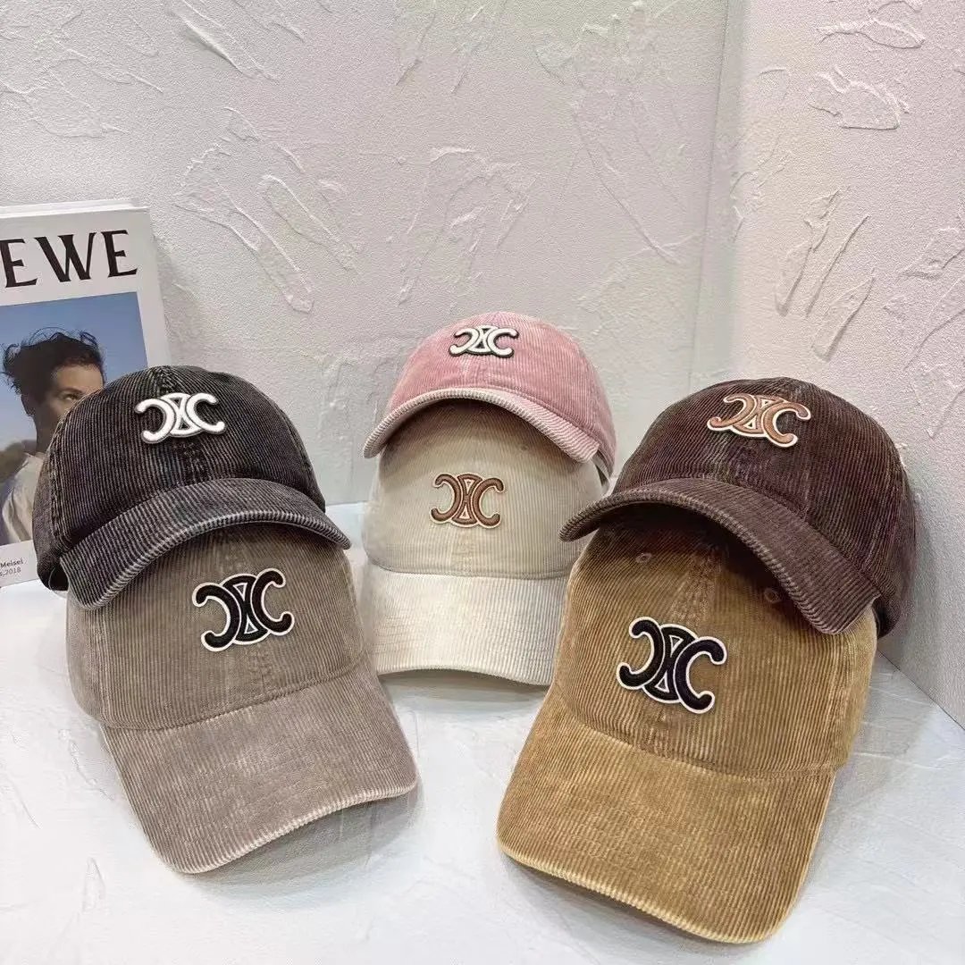 Corduroy Baseball Cap with Embroidered XC Logo Vintage Style