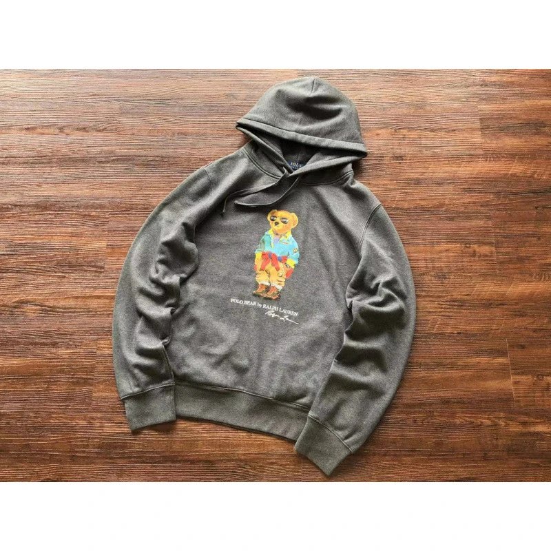 Ralph Lauren Hoodies & Sweatshirts Polo Bear Graphic Pullover Hoodie — L040 gray