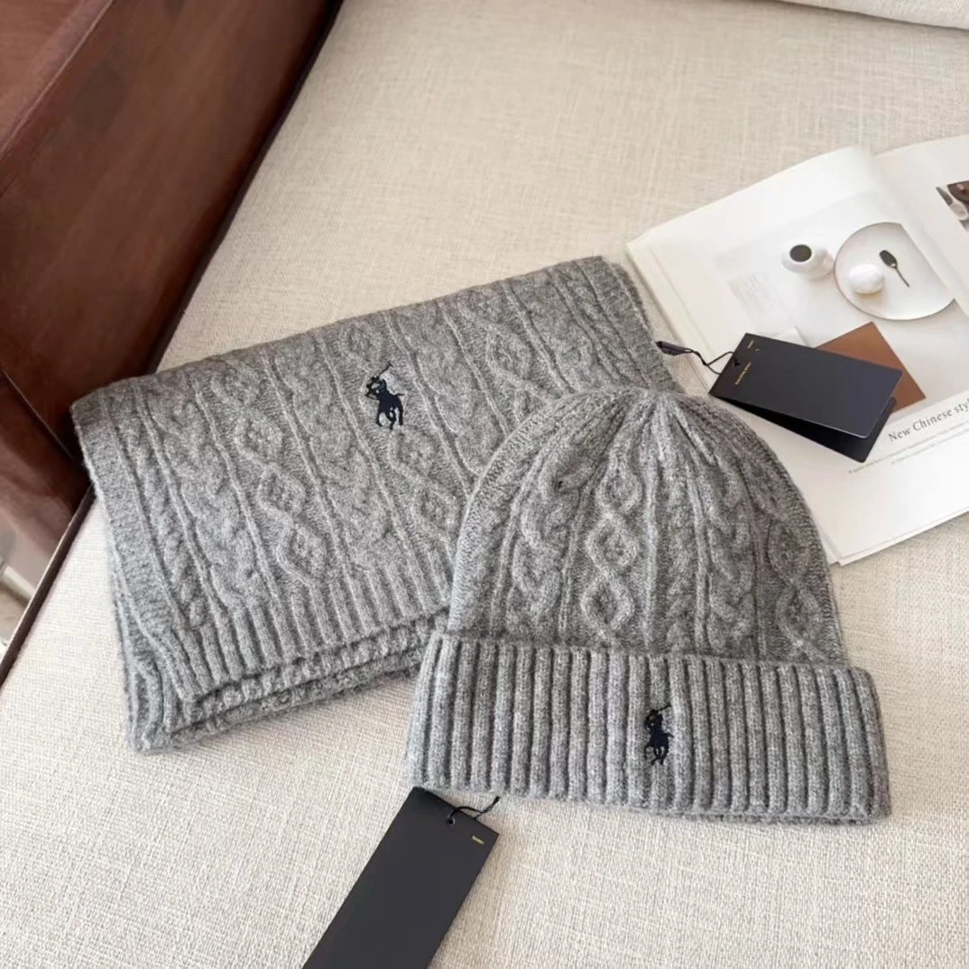 Polo Ralph Lauren Cable Knit Beige Navy Gray Black Classic Beanie Hat