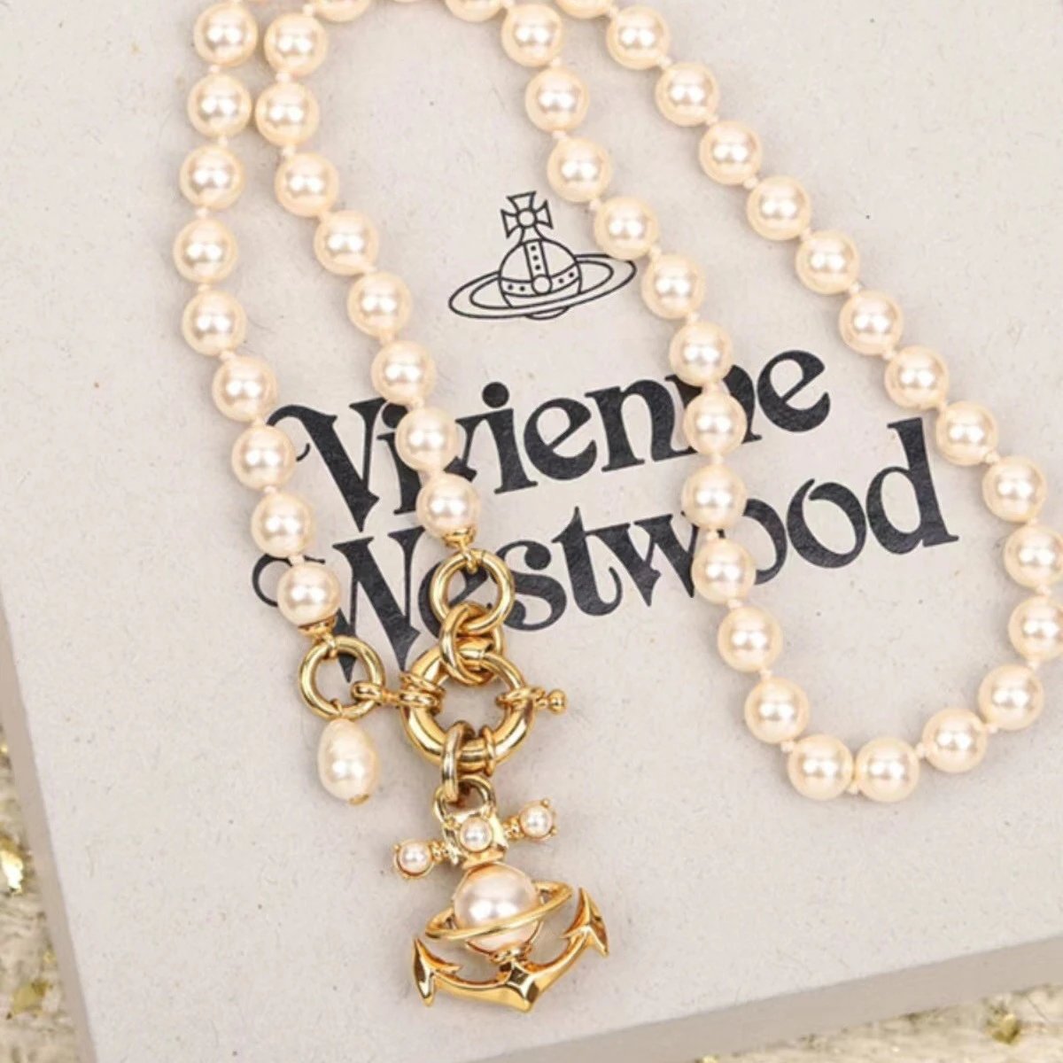 Vivienne Westwood Pearl Orb Silver Punk Necklace