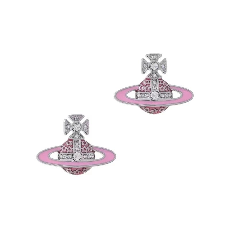 Vivienne Westwood Orb Pink Crystal embellished Earrings