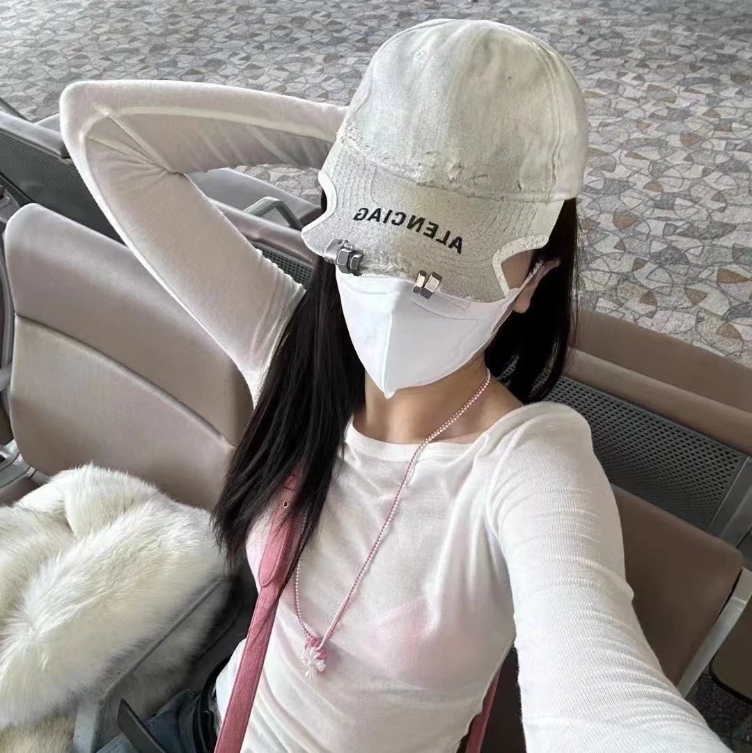 Balenciaga Explorer White Distressed Cap