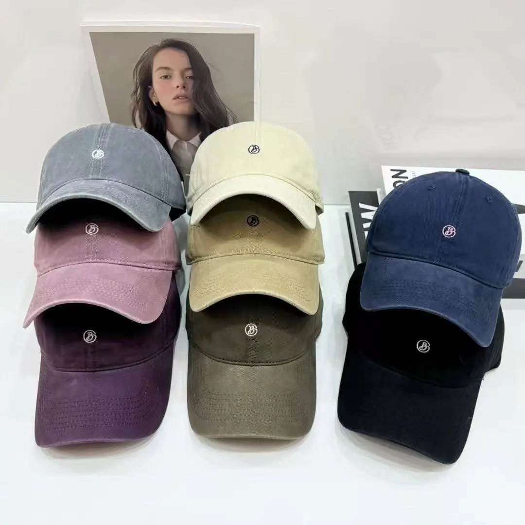 Unbranded Hats Washed Cotton Baseball Cap with Embroidered Monogram image 1