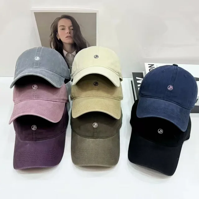 Unbranded Hats Washed Cotton Baseball Cap with Embroidered Monogram product detail image 1