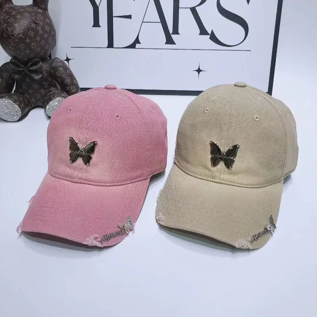 Unbranded Hats Butterfly Metal Accent Distressed Baseball Cap product detail image 3