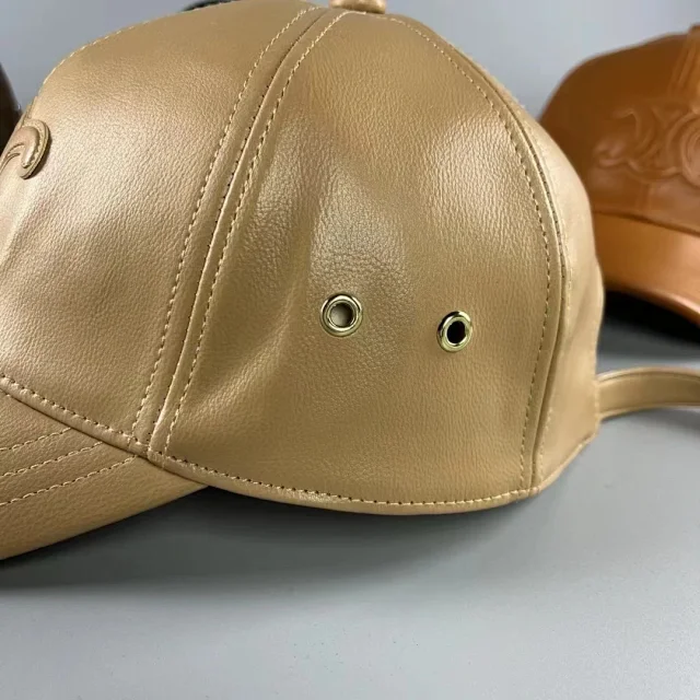 Celine Hats Triomphe Logo Leather Baseball Cap product detail image 8