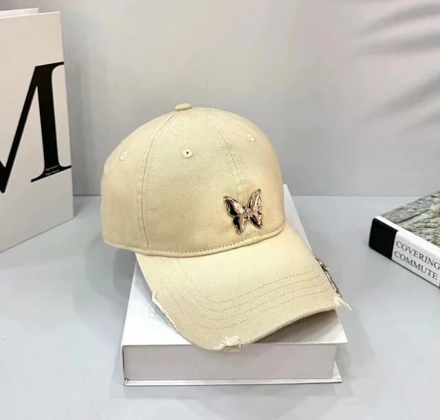Unbranded Hats Butterfly Metal Accent Distressed Baseball Cap product detail image 10