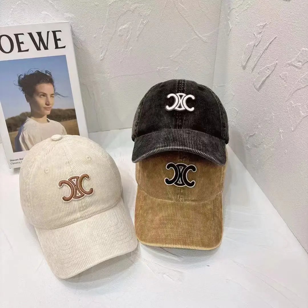Corduroy Baseball Cap with Embroidered XC Logo Vintage Style