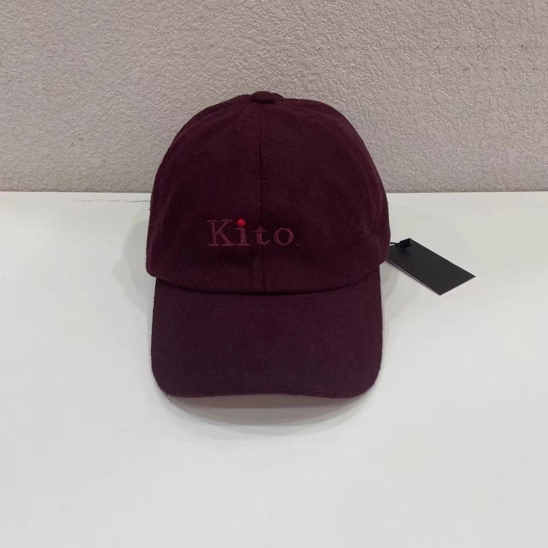Kito Hats Embroidered Logo Baseball Cap — Wine red
