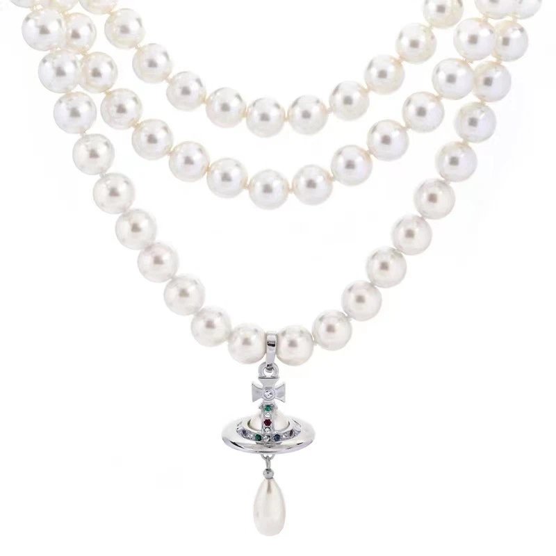 Vivienne Westwood Pearl White Orb Pendant Necklace