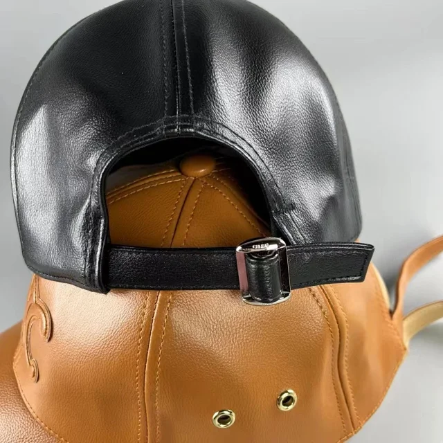 Celine Hats Triomphe Logo Leather Baseball Cap product detail image 6