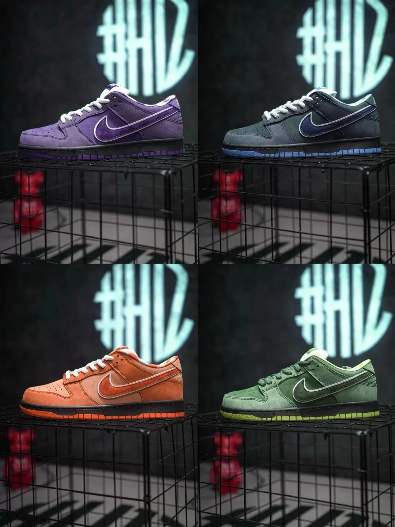 Nike SB Concerts Blue Ice Cracked Design Skateboarding Shoe Box