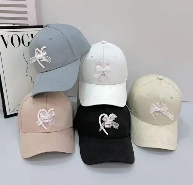 Miu Hats Heart and Lace Bow Baseball Cap product detail image 1