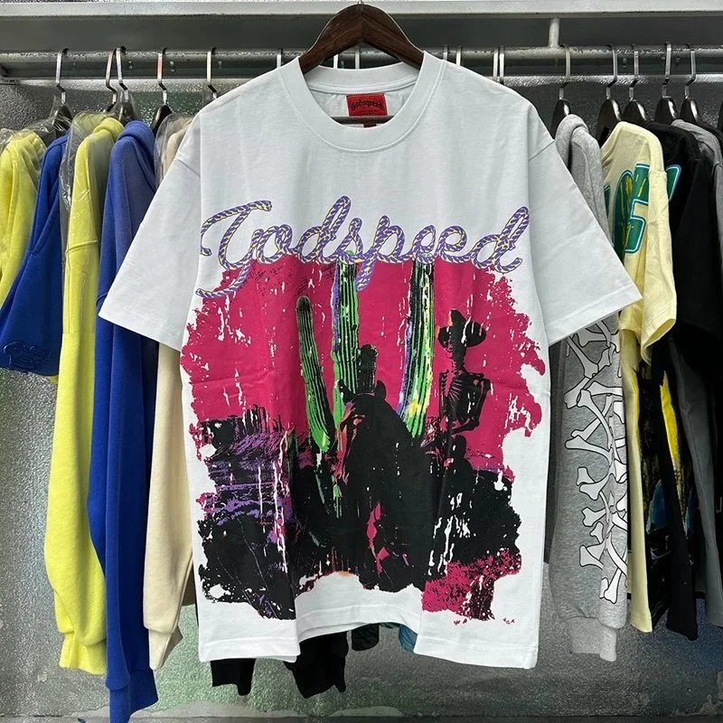 Godspeed Graphic Print Black White Cream Vintage Streetwear T-Shirt