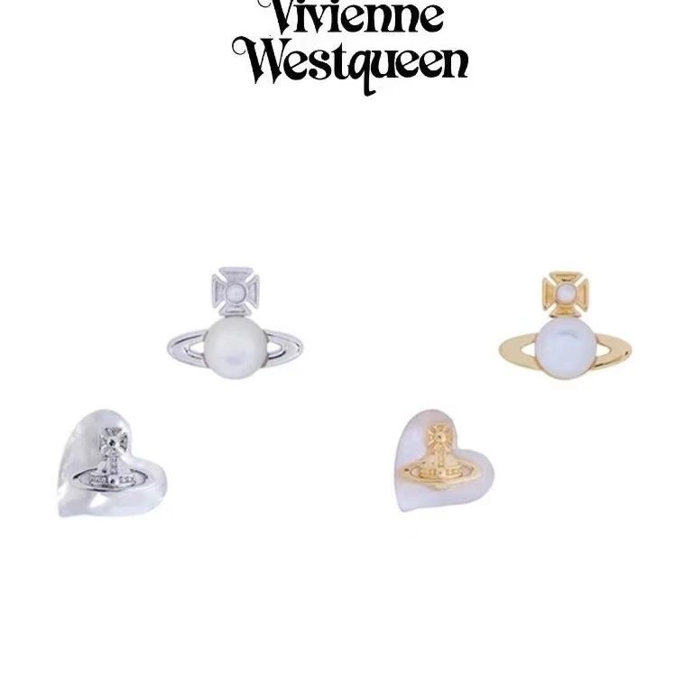 Vivienne Westwood Orb Heart Gold Tone Earrings