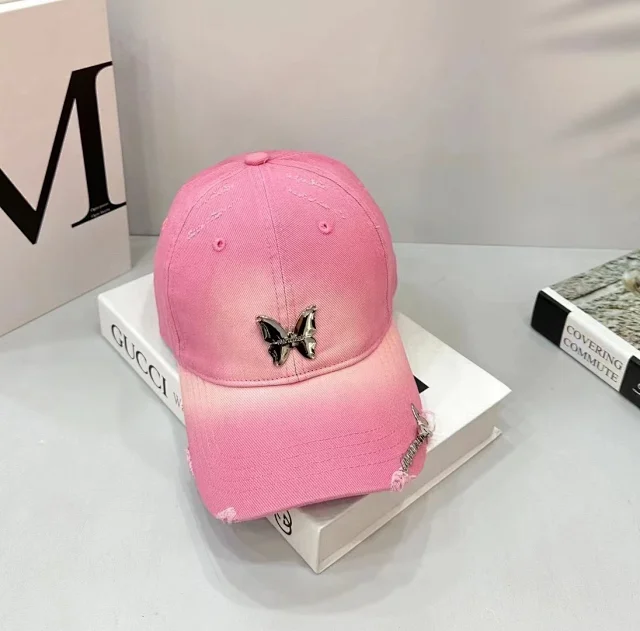 Unbranded Hats Butterfly Metal Accent Distressed Baseball Cap product detail image 12