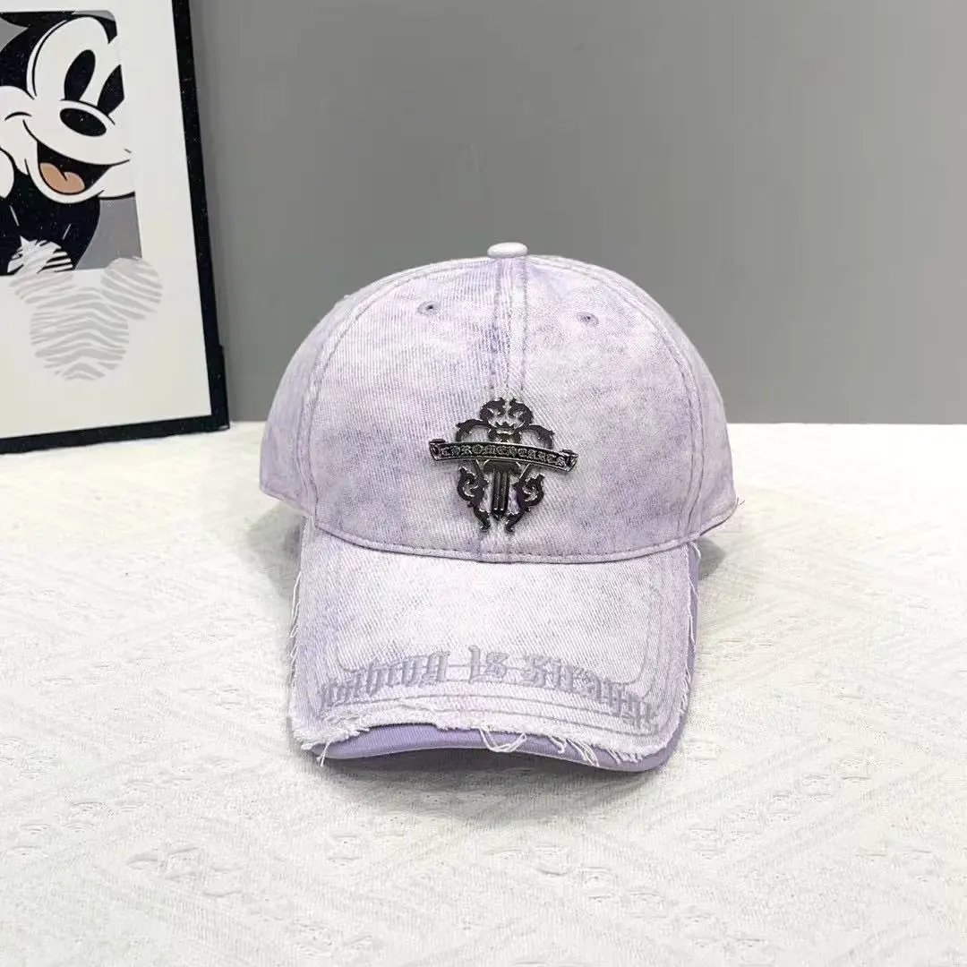 Unbranded Hats Distressed embroidered crest baseball cap image 4