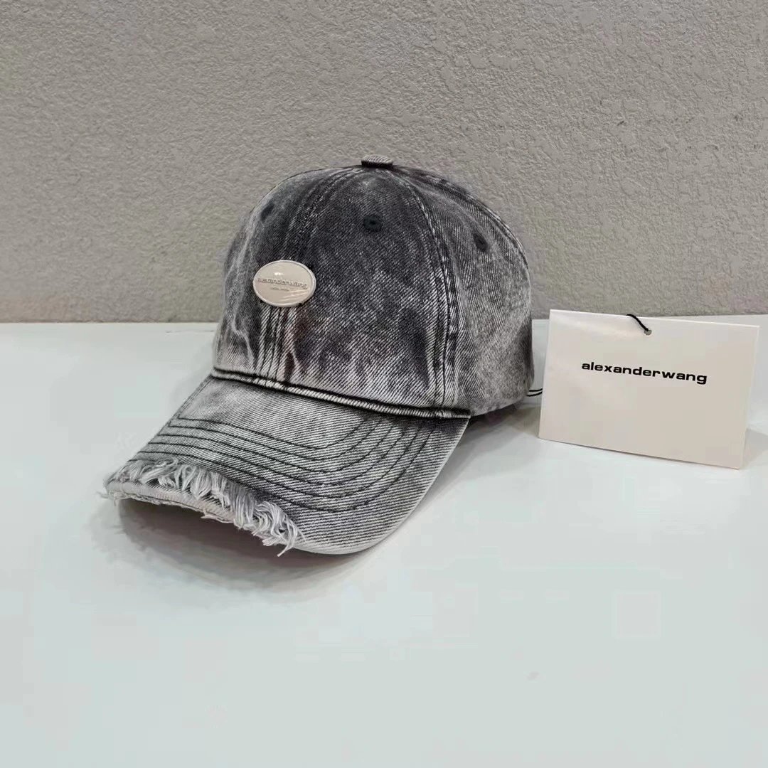 Denim Baseball Cap Distressed Washed Blue Gray Vintage Dad Hat