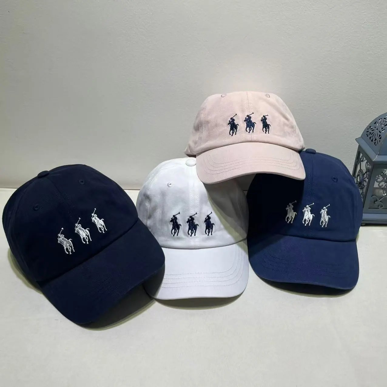 Polo Ralph Lauren Classic Navy White Pink Embroidered Pony Baseball Cap