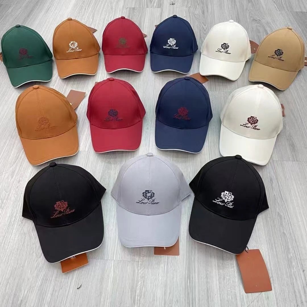 Loro Piana Embroidered Logo Beige Navy Red Black Gray Green Casual Baseball Cap