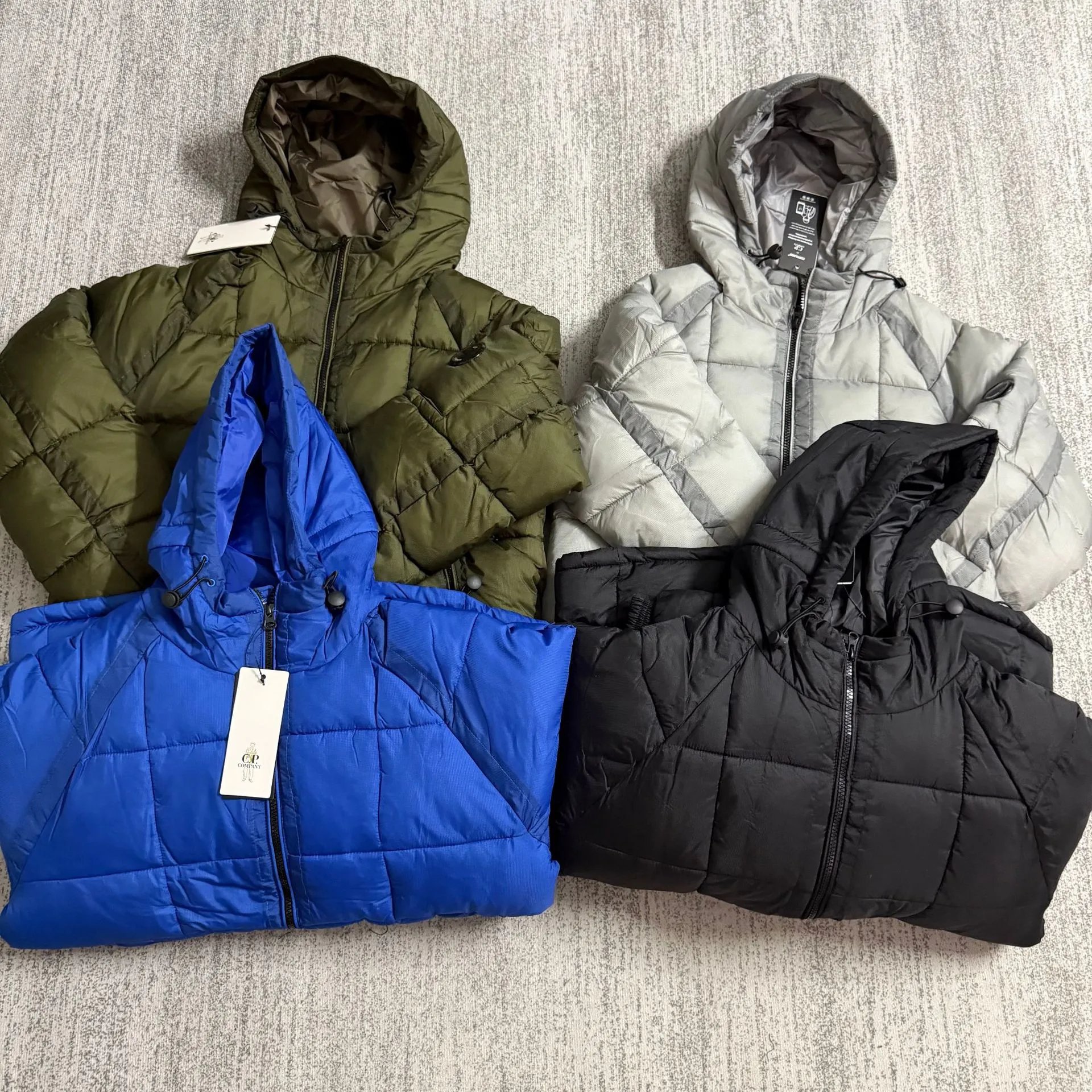 C.P. Company Jackets Hooded quilted puffer jacket with lens sleeve detail image 2