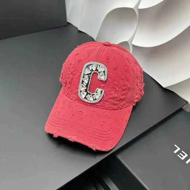 Unbranded Hats Distressed Rhinestone C Letter Baseball Cap product detail image 1